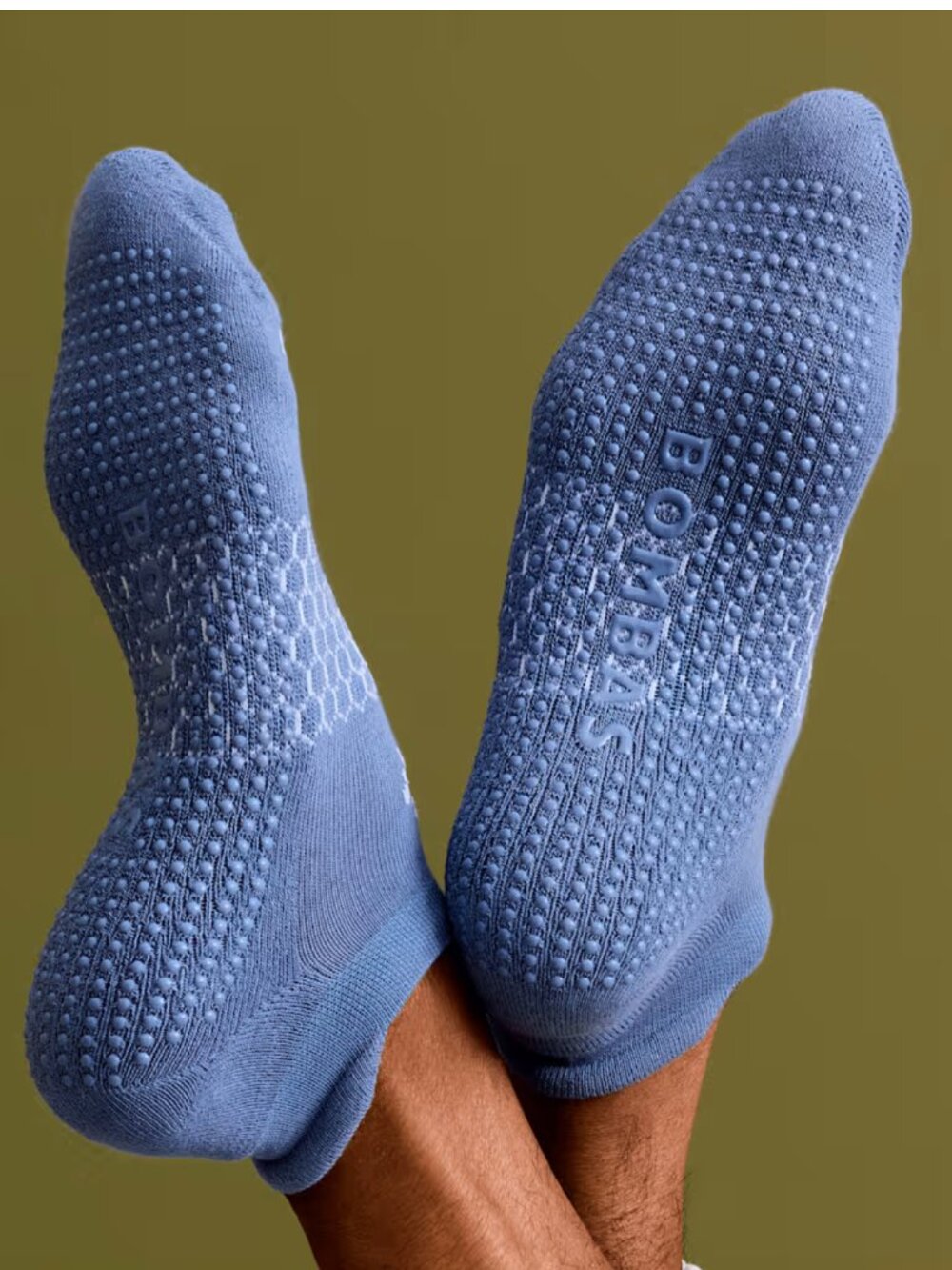 Bombas Gripper Ankle Socks – 4 Pair (Light Blue Beige Light Grey Dark) Size M - Picture 9 of 10